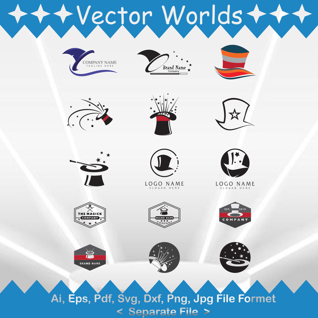 Magic Hat Logo SVG Vector Design preview image.