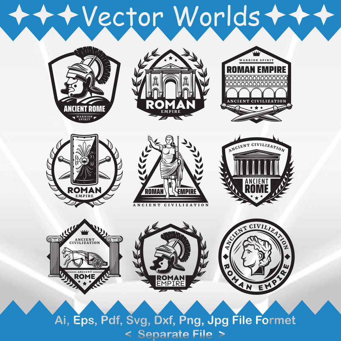 Ancient Rome SVG Vector Design preview image.