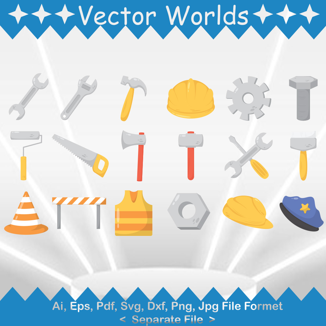 Labour Day Equipment SVG Vector Design preview image.
