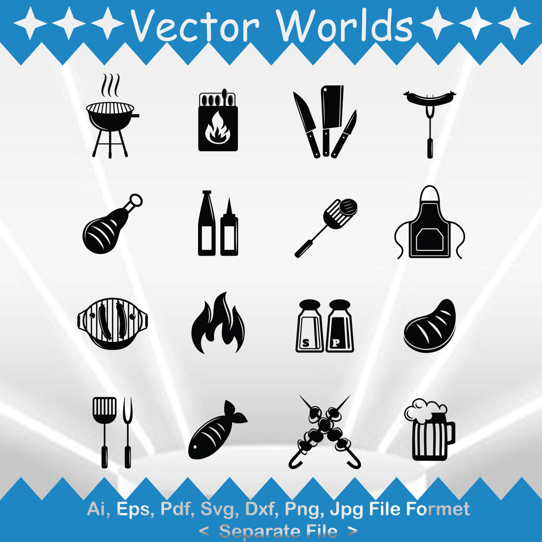 Barbecue Party SVG Vector Design preview image.