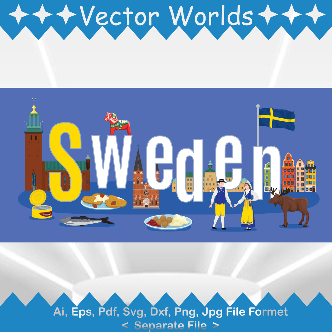 Sweden SVG Vector Design preview image.