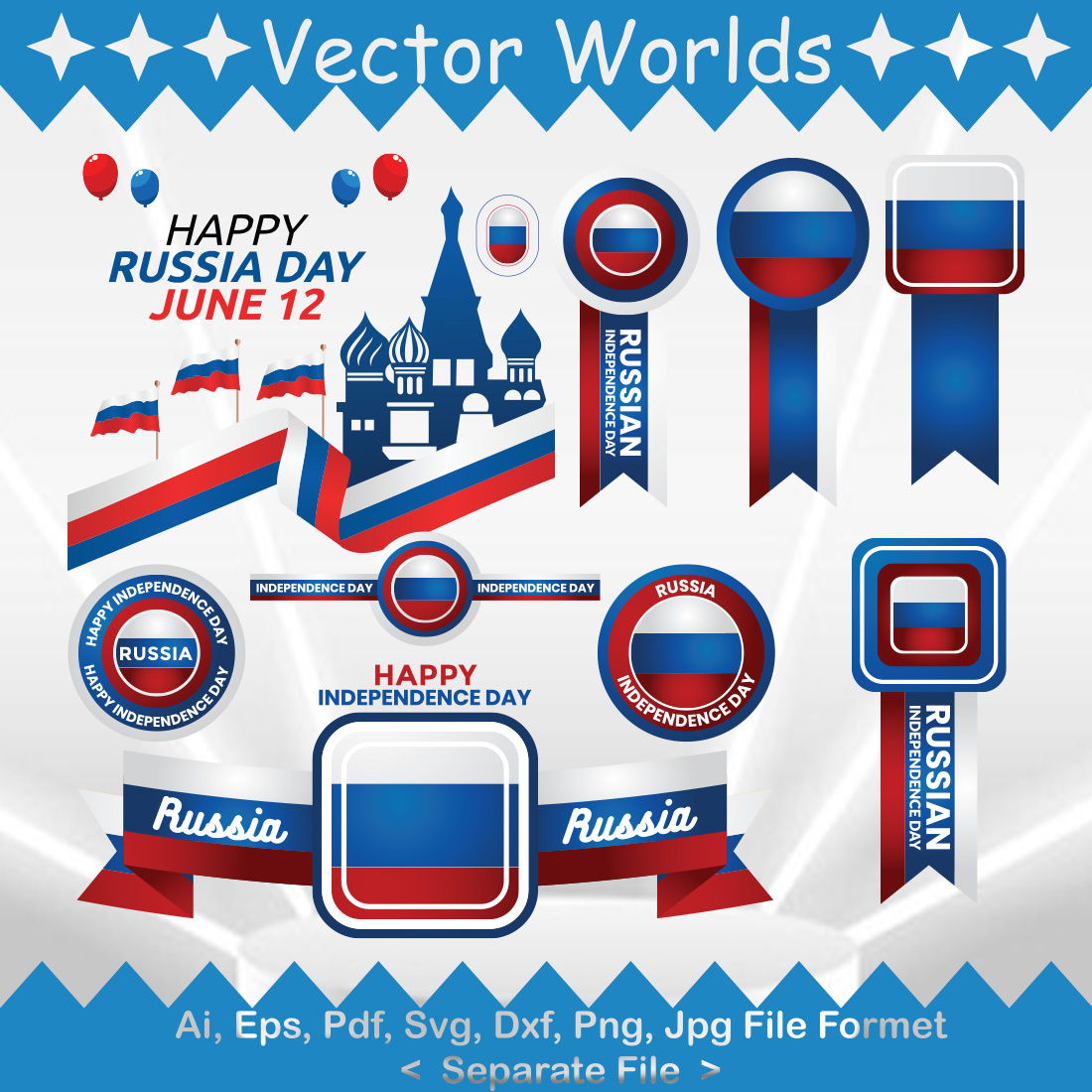 Russia VICTORY DAY SVG Vector Design preview image.