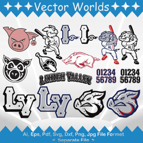 Pigs Alternate Logo SVG Vector Design cover image.