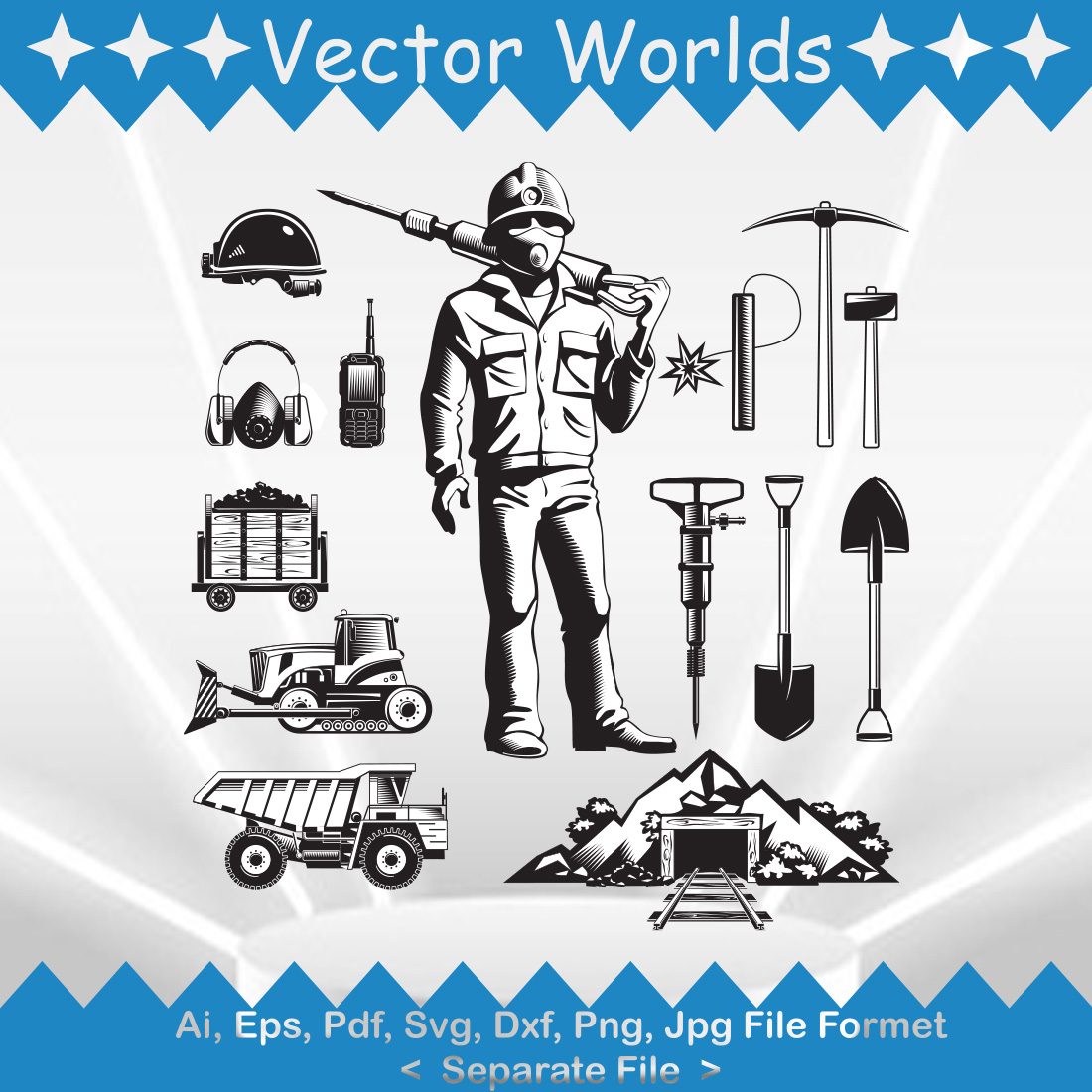 Mining Industry SVG Vector Design preview image.