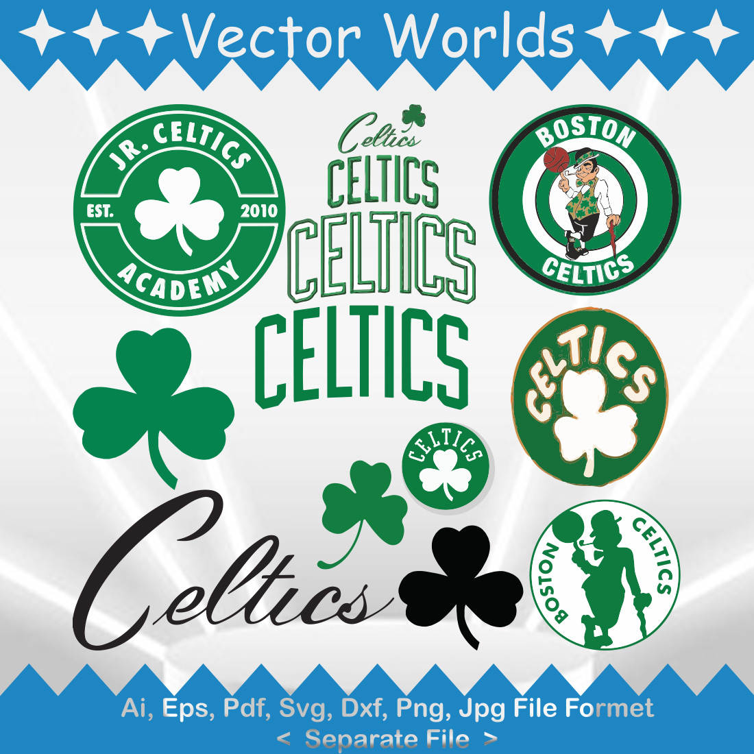 Boston Celtics logo SVG Vector Design preview image.