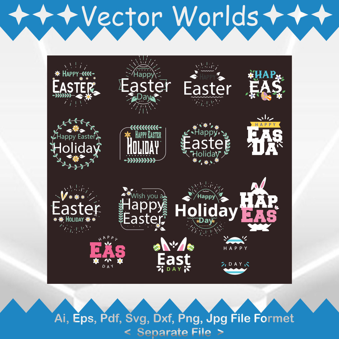 Easter long weekend SVG Vector Design preview image.
