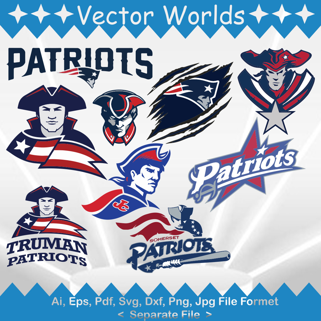 New England Patriots SVG Vector Design preview image.