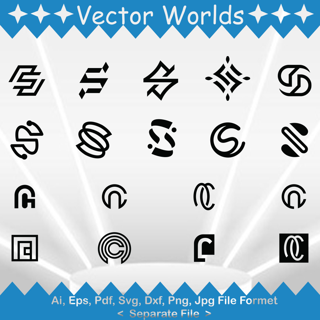 Letter Mark Logo SVG Vector Design preview image.
