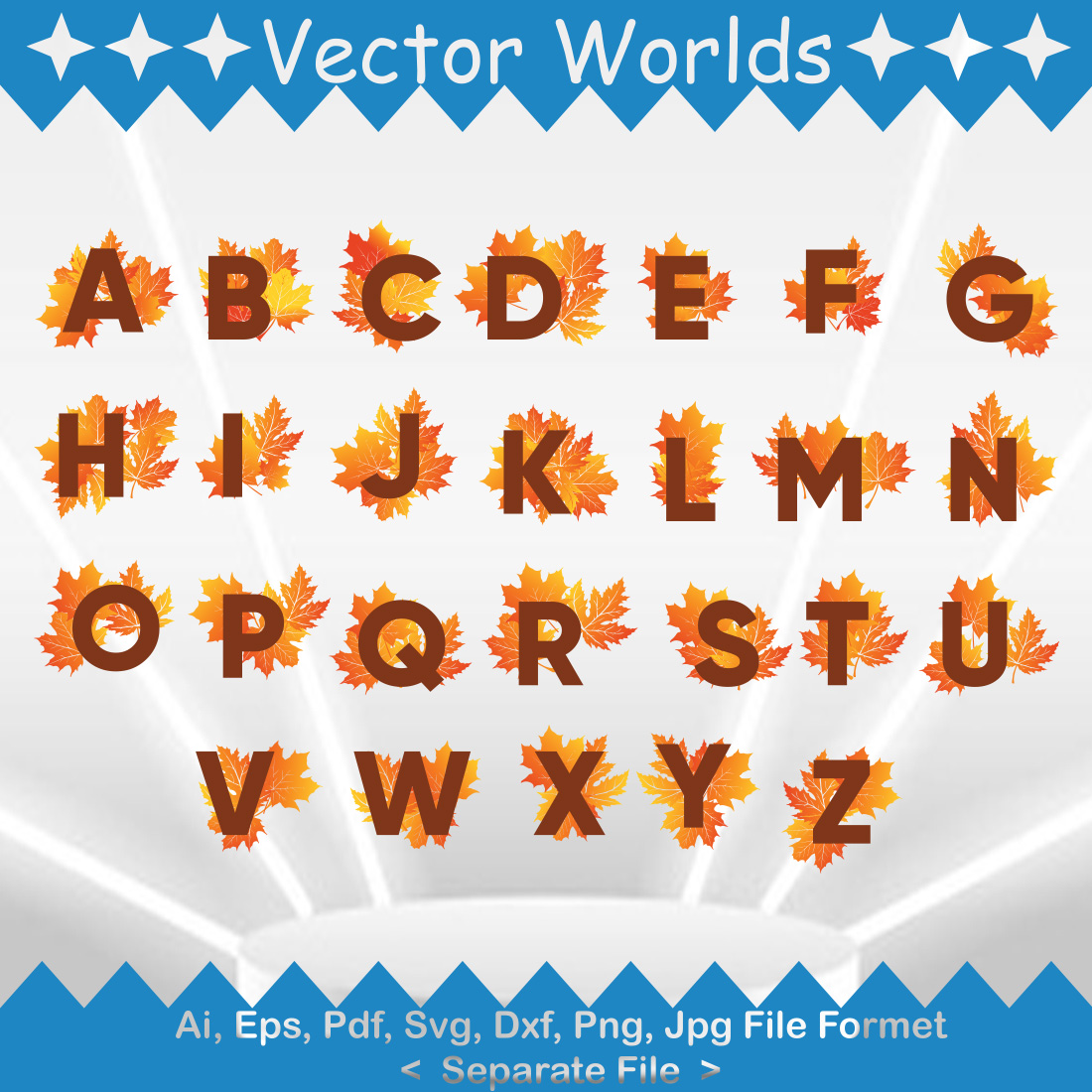 Autumn Alphabets SVG Vector Design preview image.