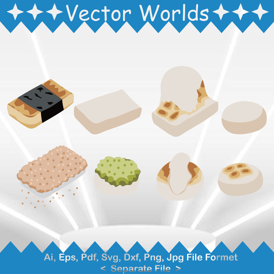 Japanese Mochi SVG Vector Design preview image.