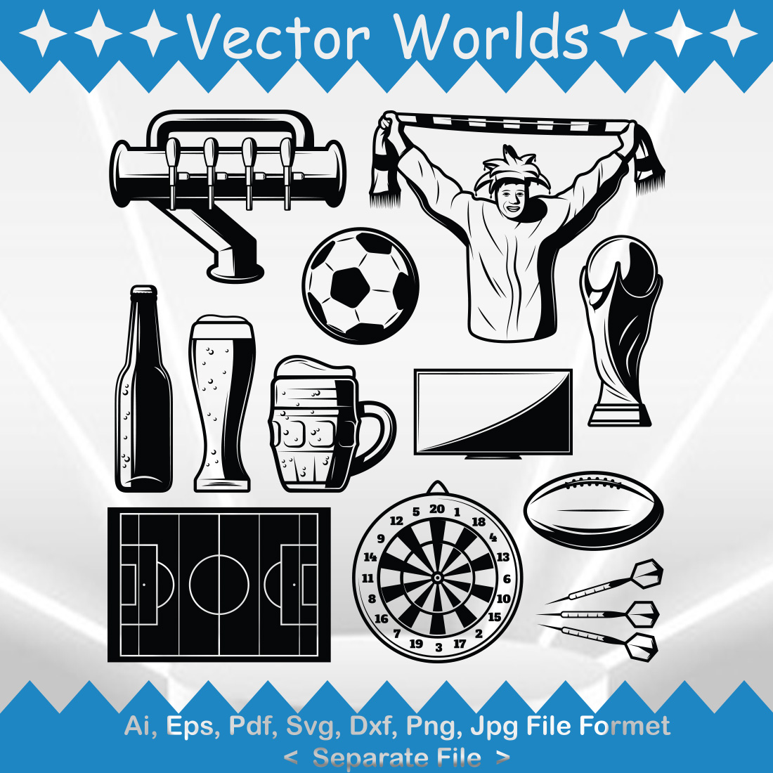 Sports Element SVG Vector Design preview image.