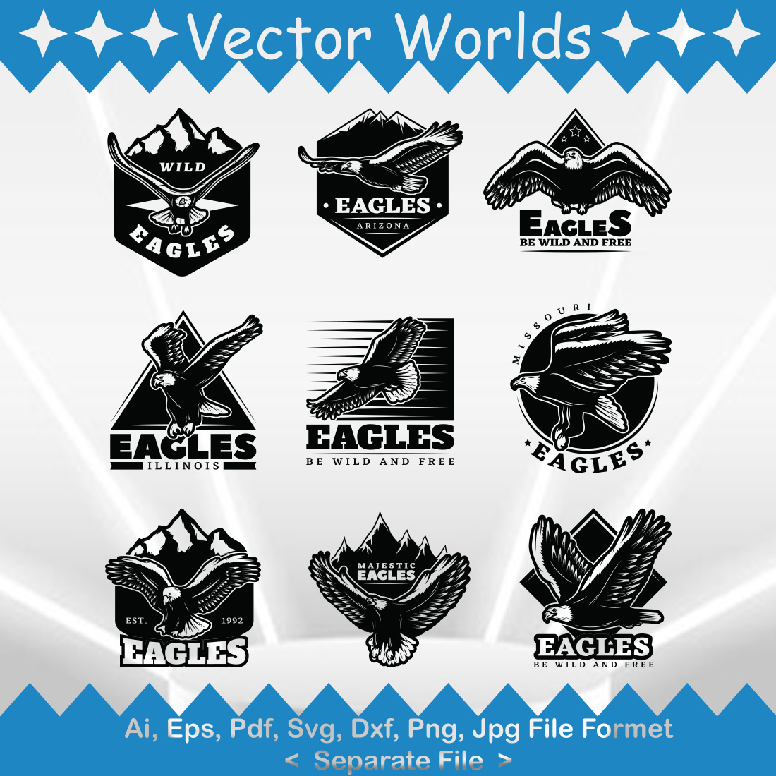 Eagle Logo SVG Vector Design preview image.