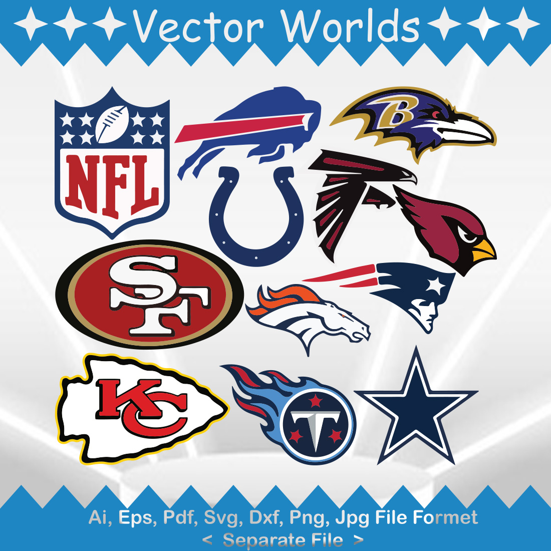 Nfl Team Logo SVG Vector Design preview image.