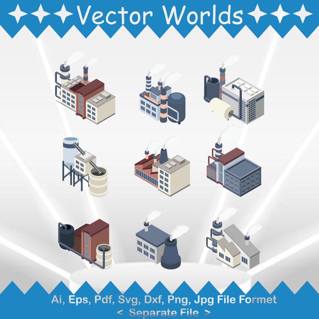 Building Industry Set SVG Vector Design cover image.