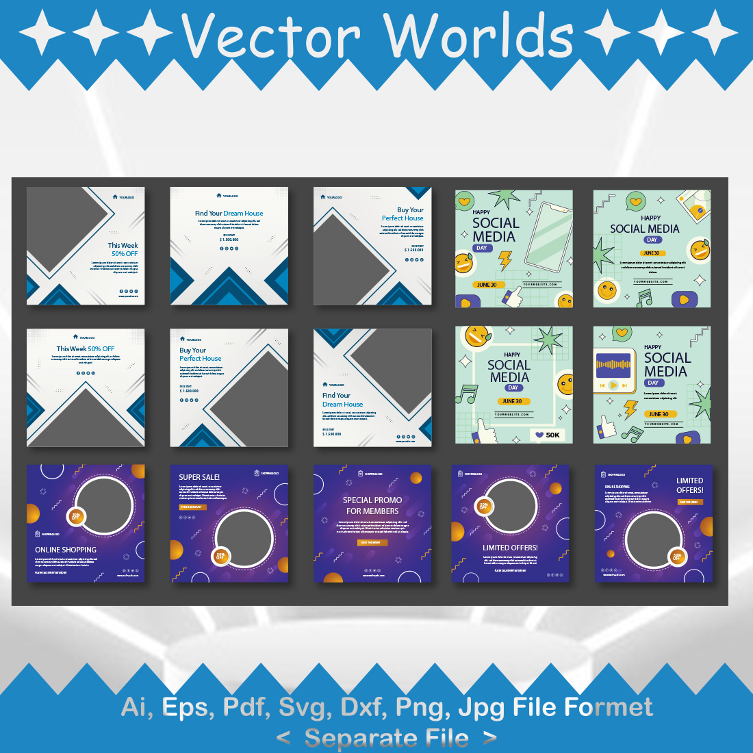 Social Media Poster SVG Vector Design preview image.