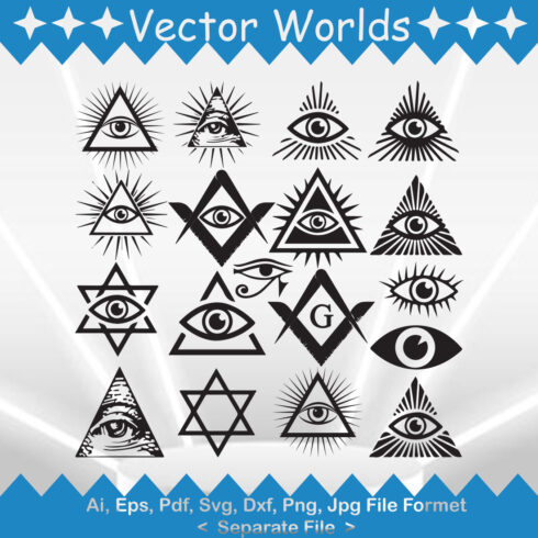 Masonic Eye Symbol SVG Vector Design cover image.
