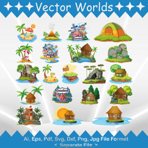 Nature Village SVG Vector Design cover image.