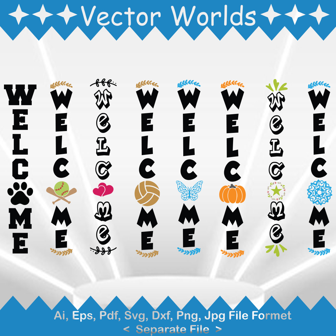 Welcome Porch SVG Vector Design preview image.