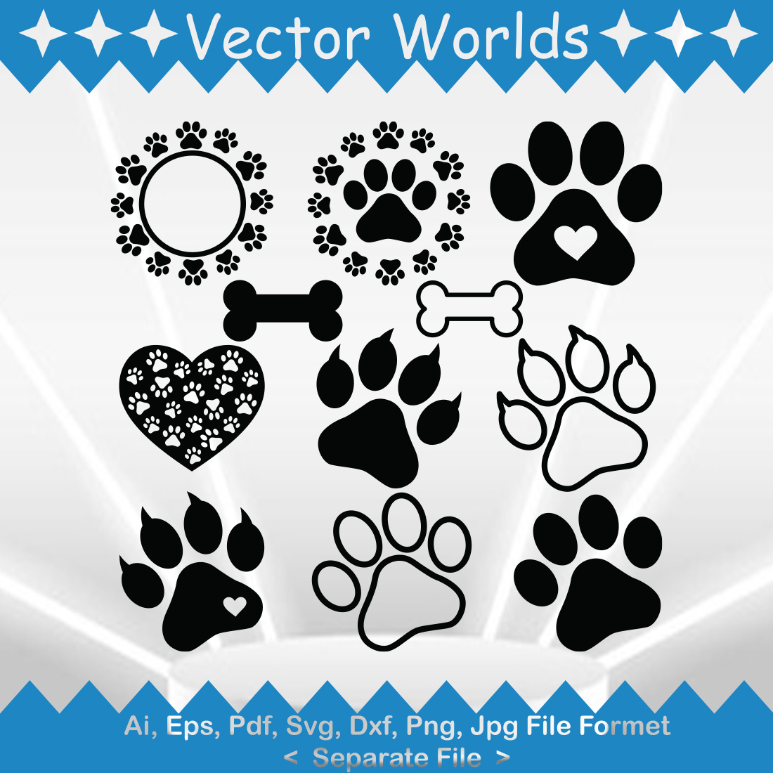 Paw Claws SVG Vector Design preview image.