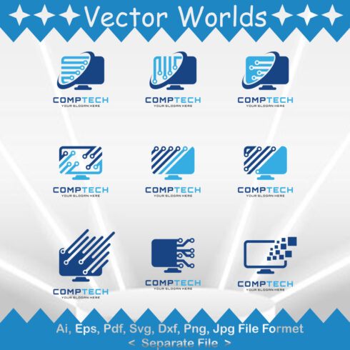 Tech Logo SVG Vector Design cover image.