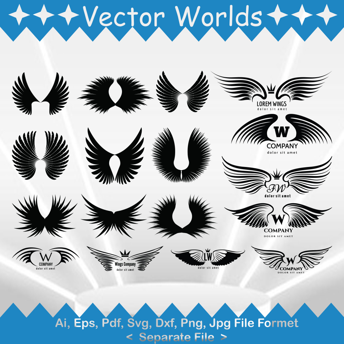 Eagle Wings SVG Vector Design preview image.