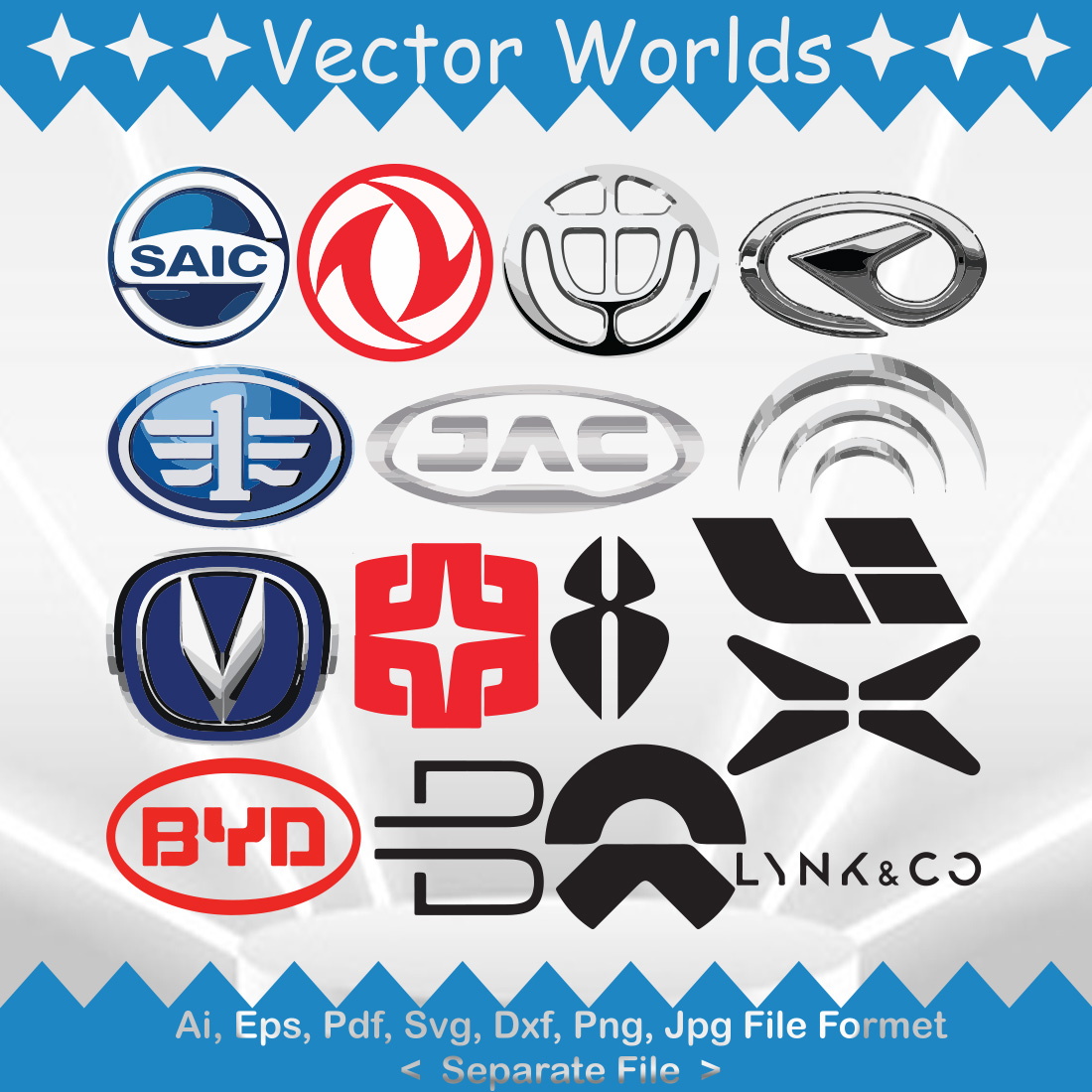 Chinese Car Brand Logo SVG Vector Design preview image.
