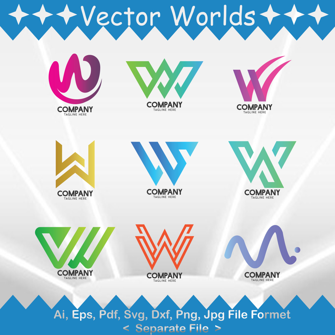 W Logo SVG Vector Design preview image.