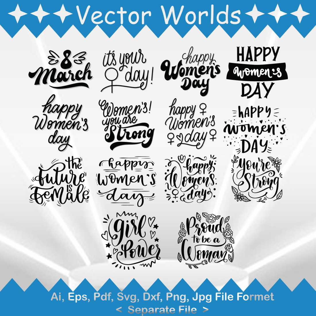 Happy women's Day SVG Vector Design cover image.