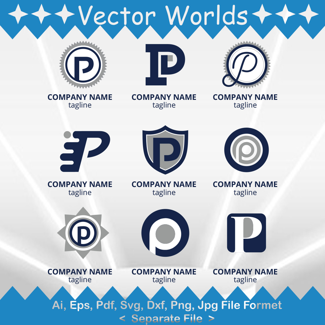 P Logo SVG Vector Design preview image.