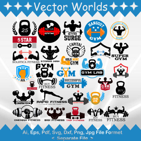 Gym Logo SVG Vector Design cover image.