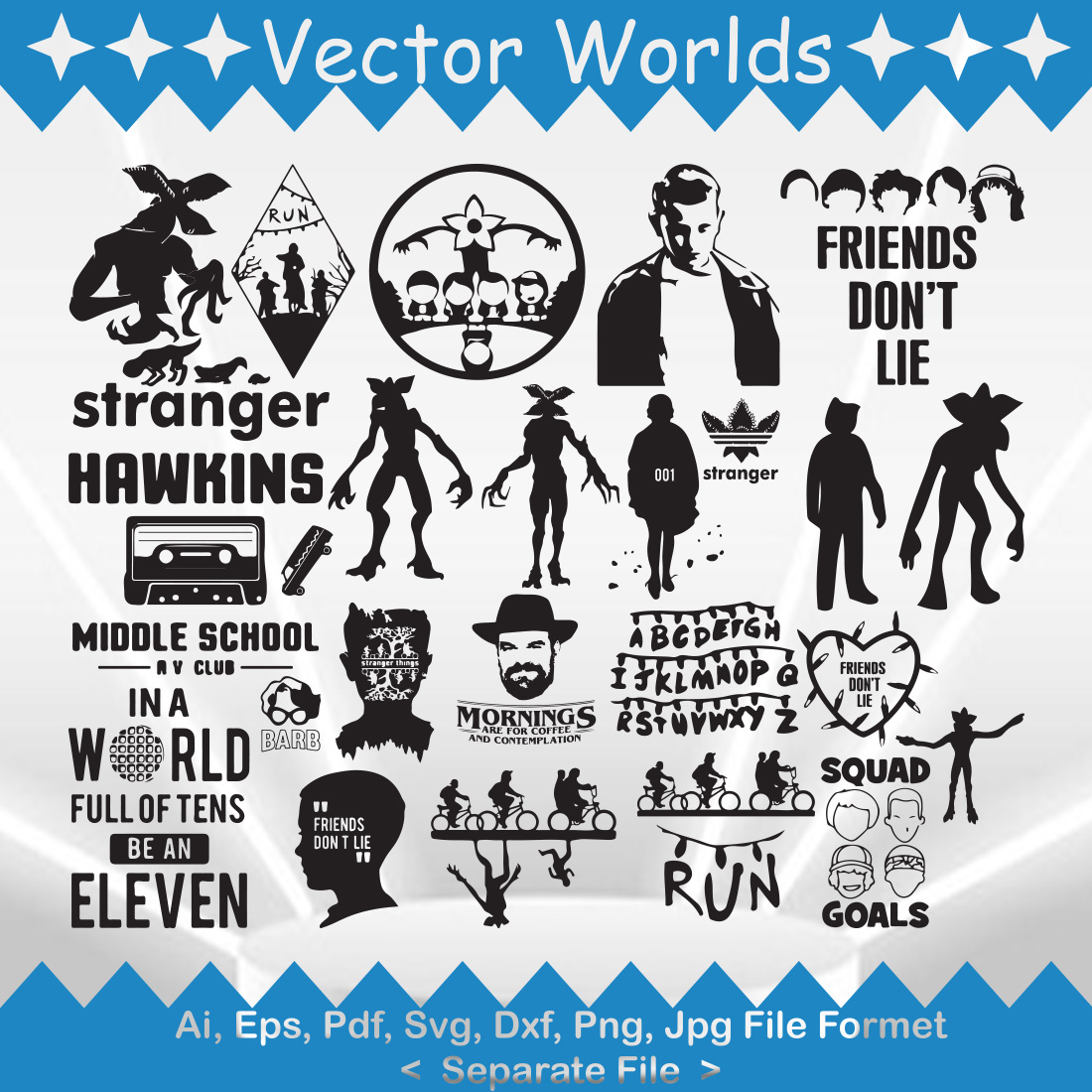 Stranger Things SVG Vector Design preview image.