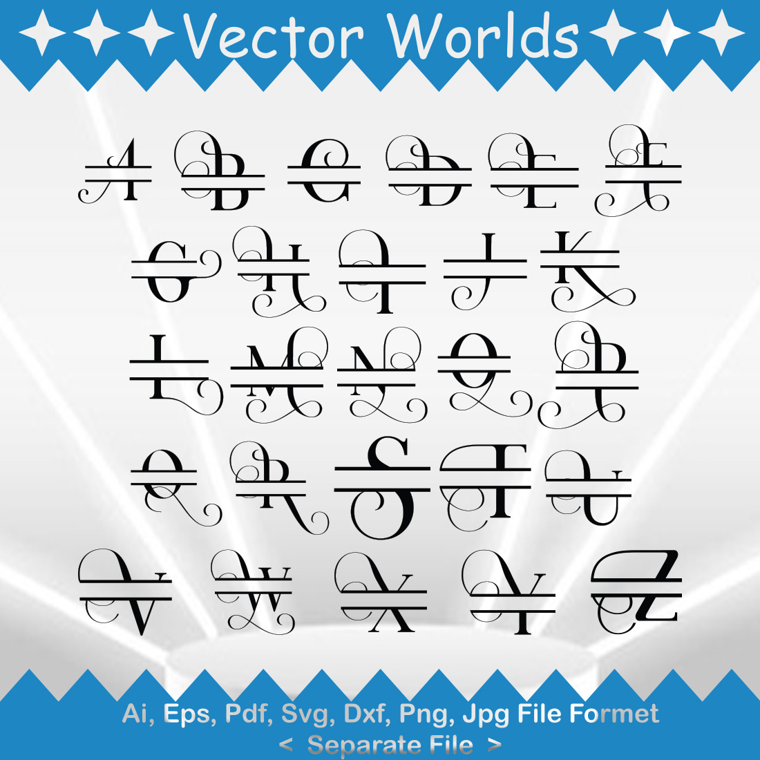 Fancy Letter SVG Vector Design preview image.