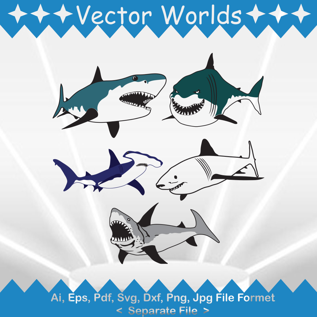 Megalodon SVG Vector Design preview image.