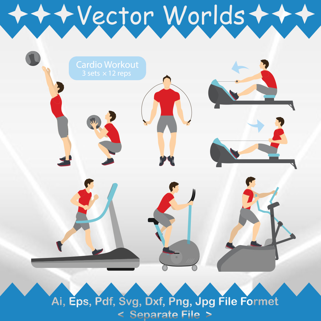 Cardio Exercise SVG Vector Design preview image.