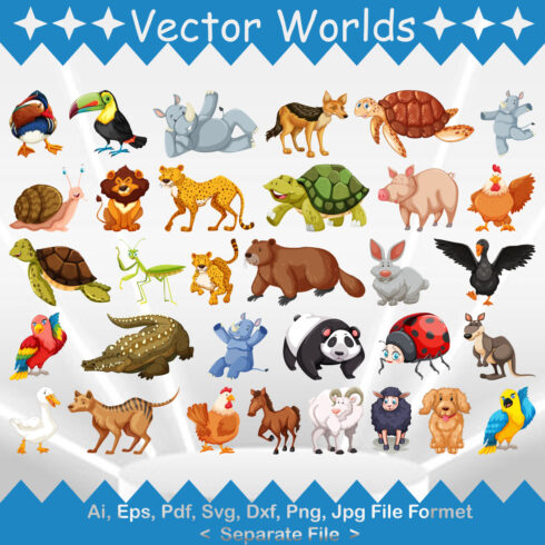 Wild Animals SVG Vector Design cover image.