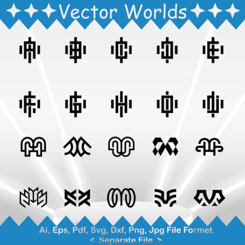 Monogram Logo SVG Vector Design cover image.