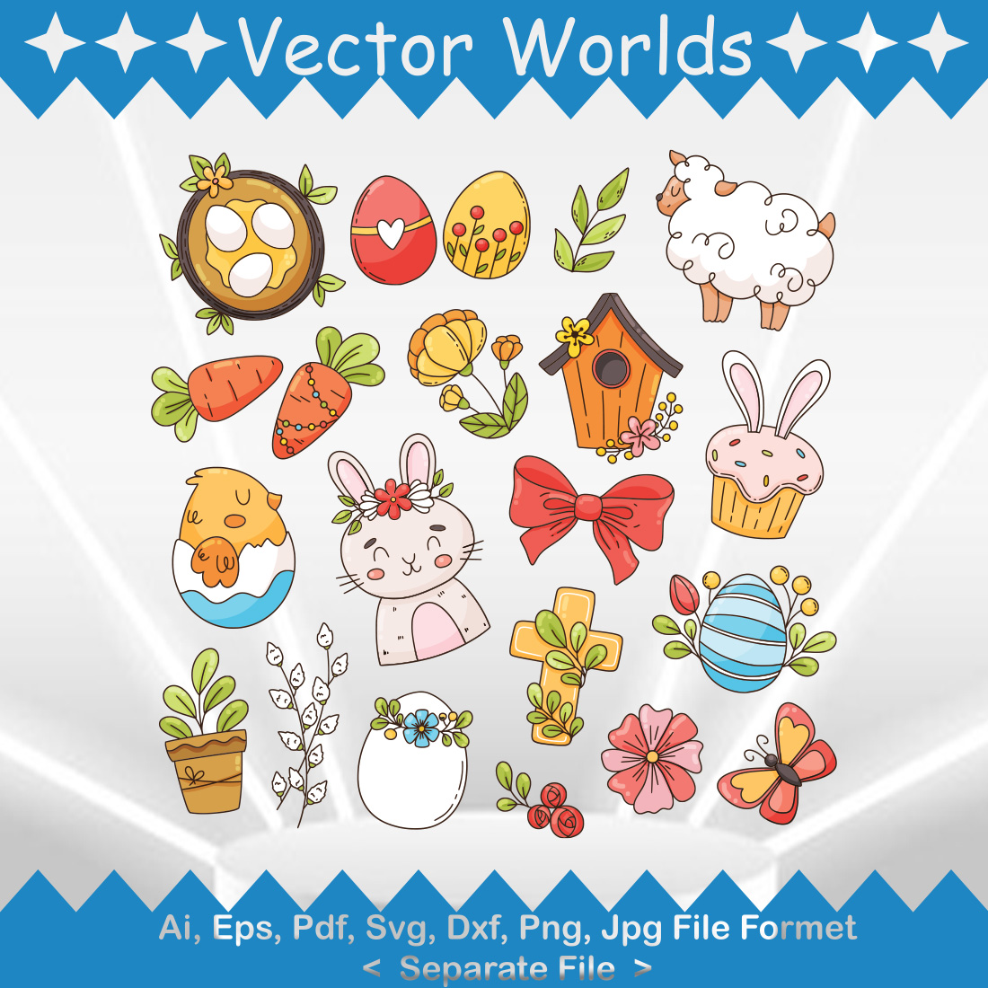 Easter Sunday SVG Vector Design preview image.