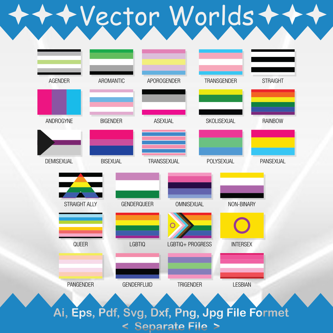 LGBT Flag SVG Vector Design preview image.