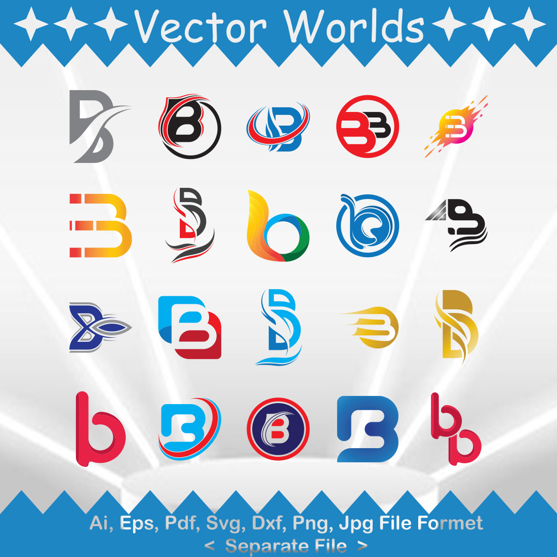 B Logo SVG Vector Design preview image.