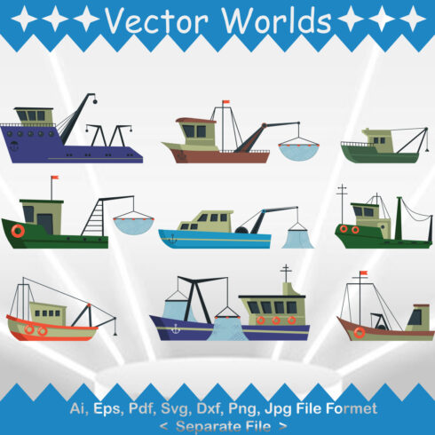 Sea Transport Set SVG Vector Design cover image.