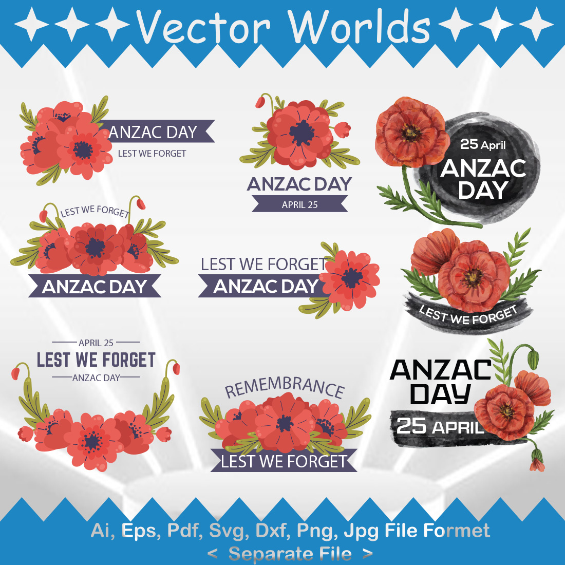 Remembrance Day SVG Vector Design preview image.