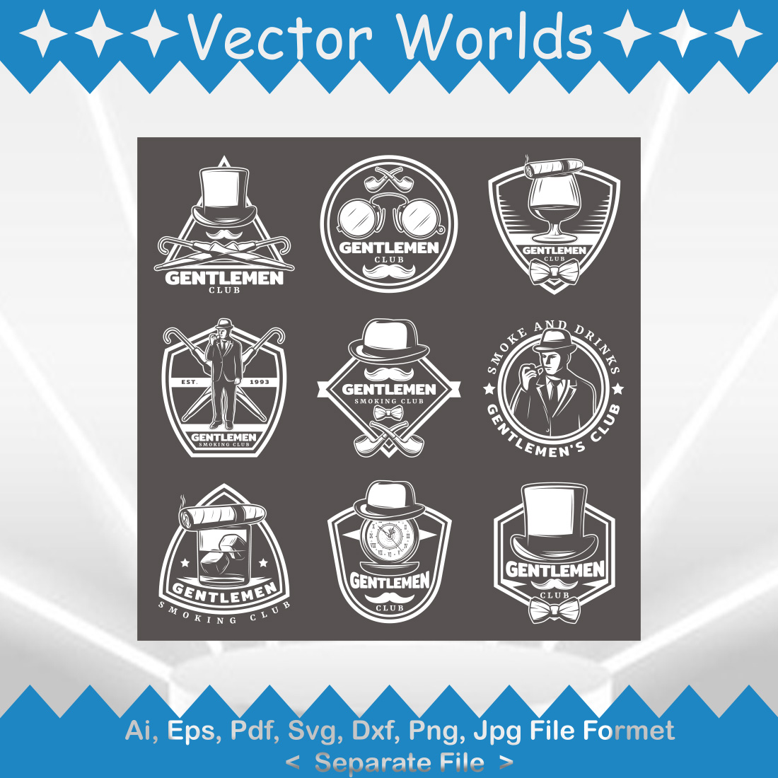 Gentleman Logo SVG Vector Design preview image.