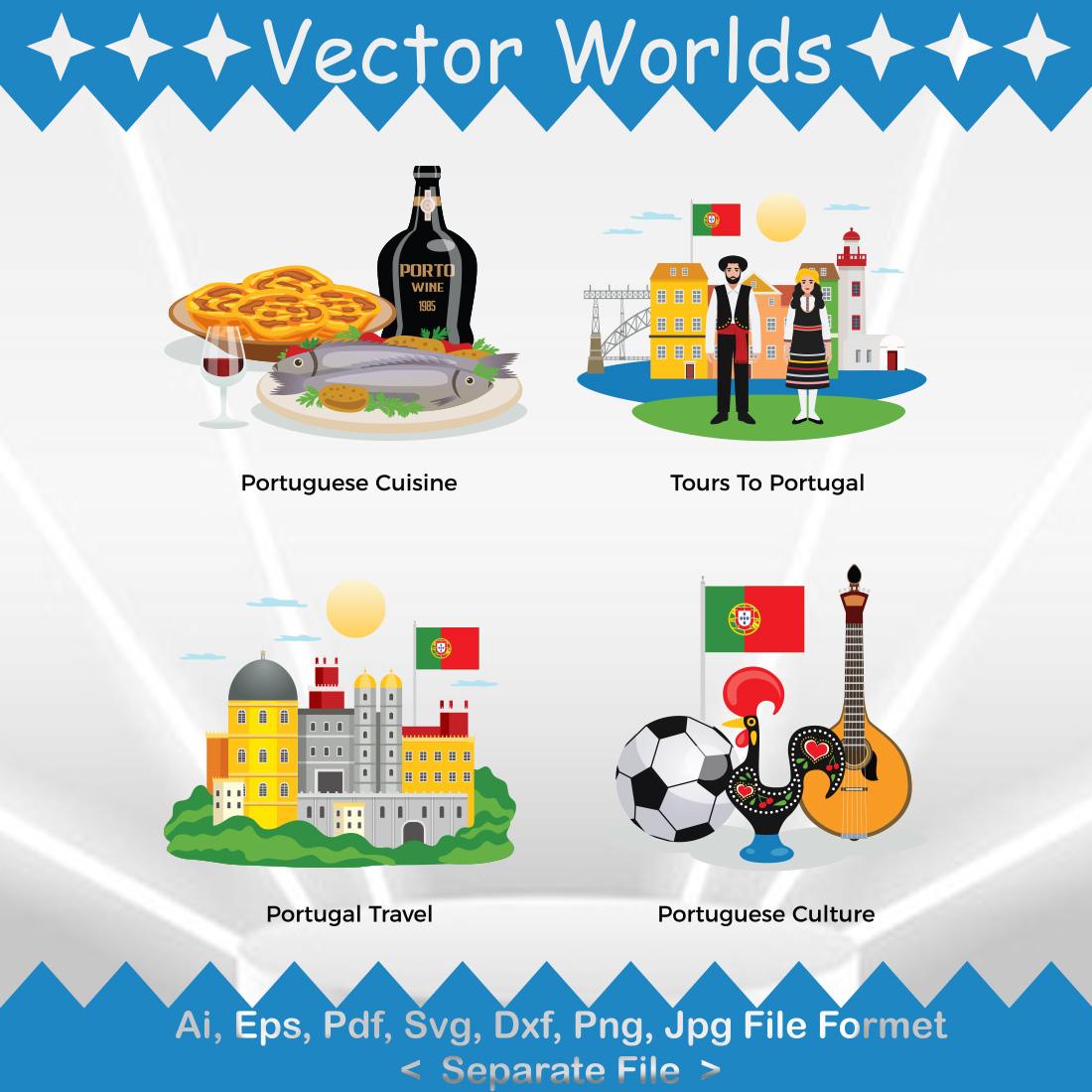 Portugal tourism SVG Vector Design preview image.