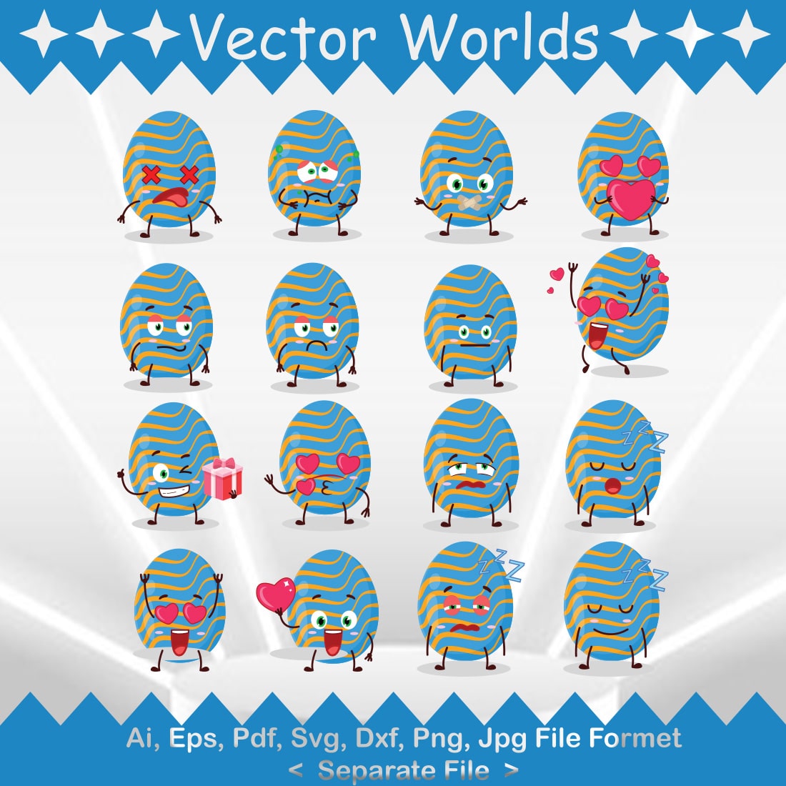 Character Easter Egg SVG Vector Design preview image.