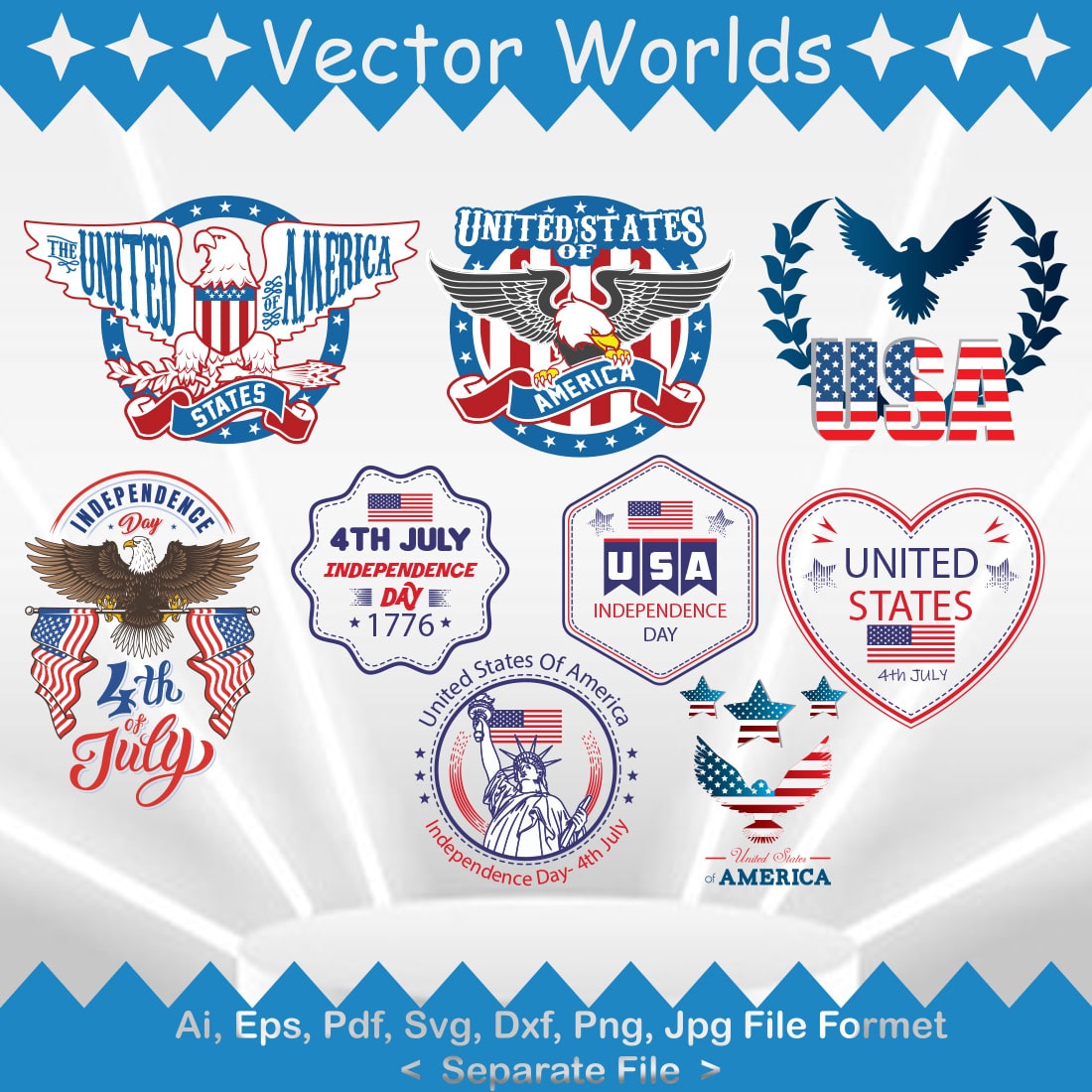 American Eagle Flag SVG Vector Design preview image.