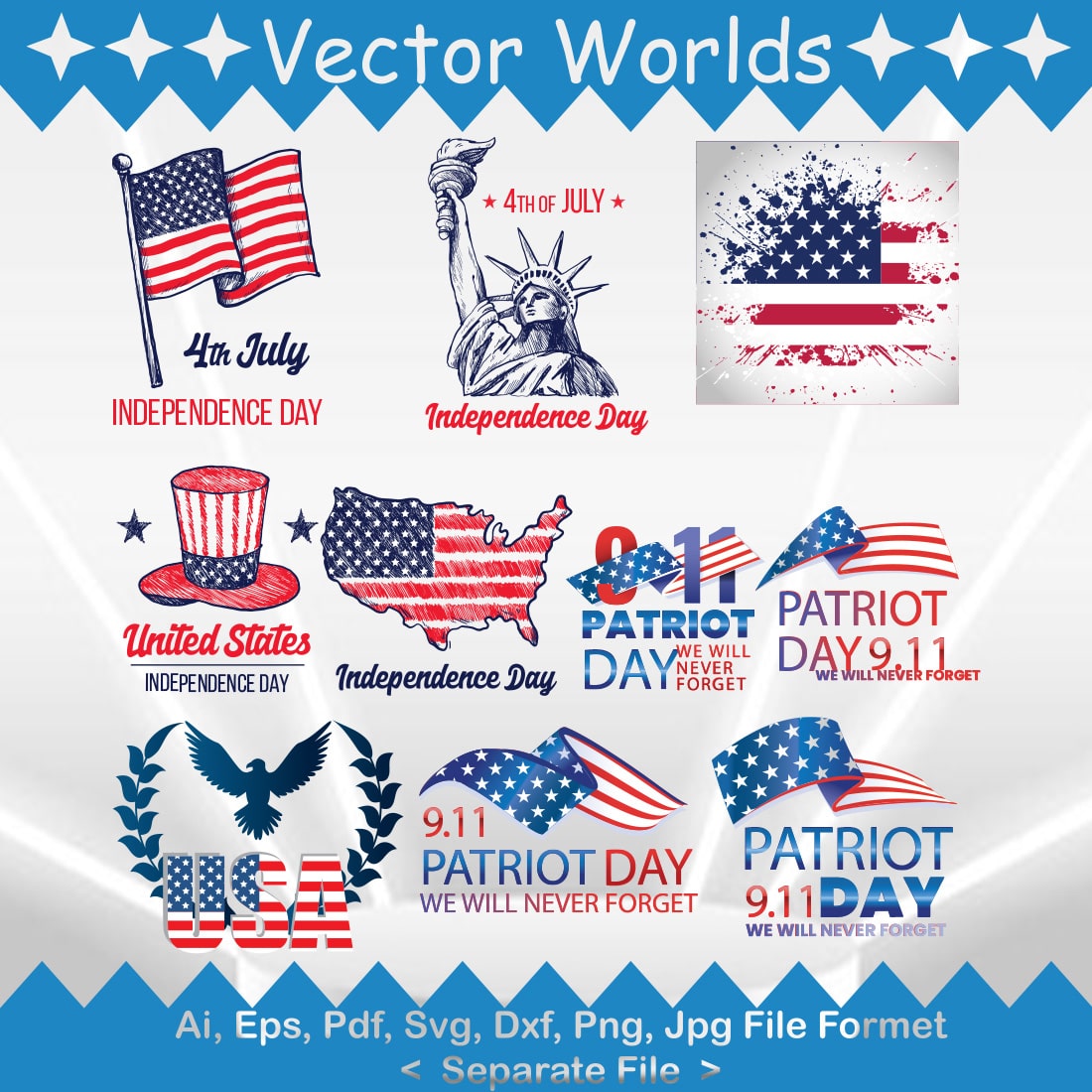 America Patriots SVG Vector Design preview image.
