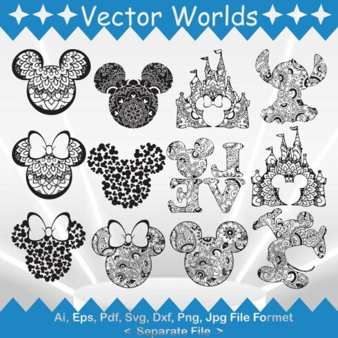 Mickey Mandala SVG Vector Design cover image.