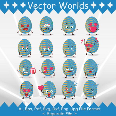 Character Easter Egg SVG Vector Design cover image.