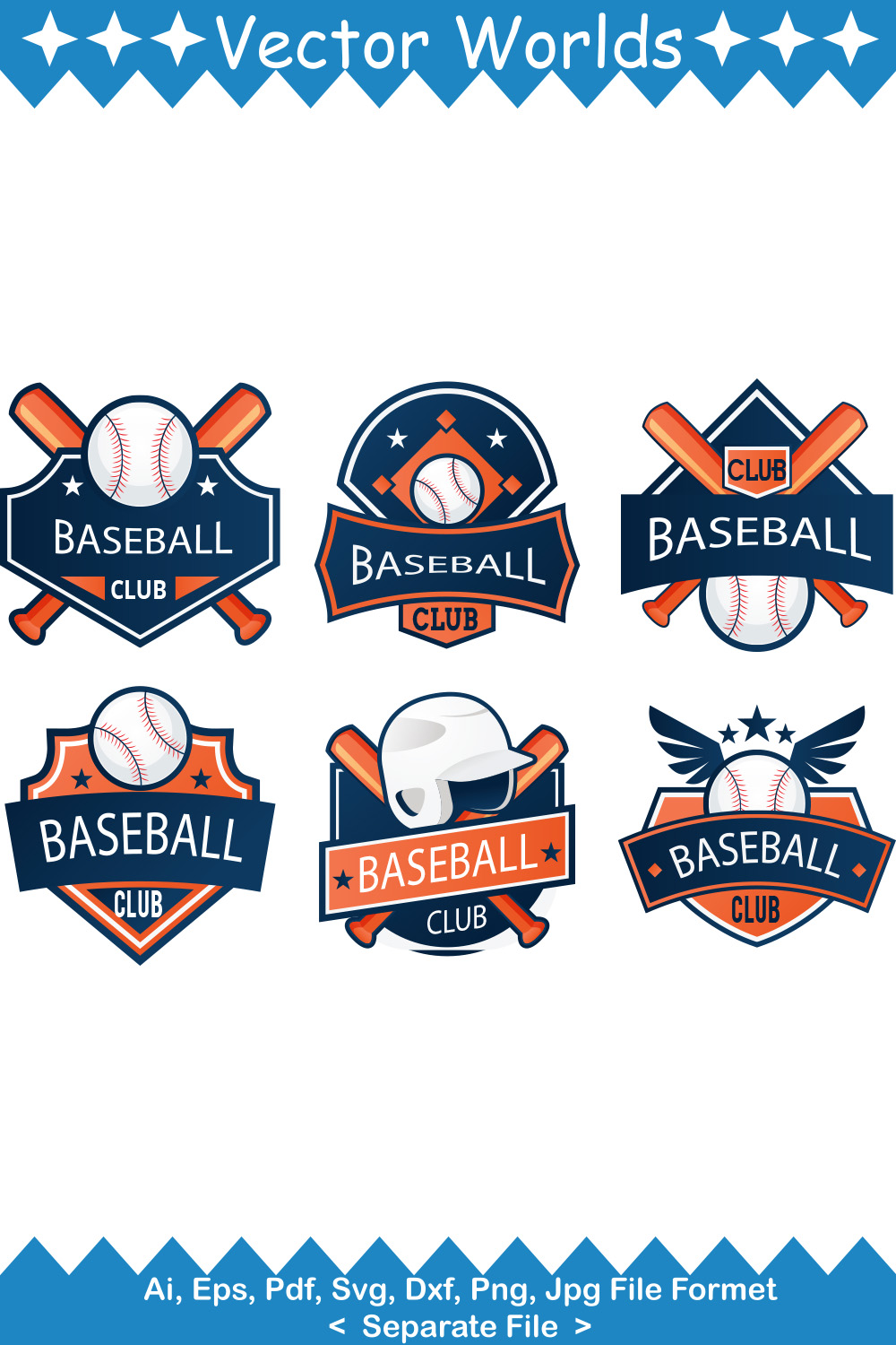 Baseball Logo SVG Vector Design pinterest preview image.