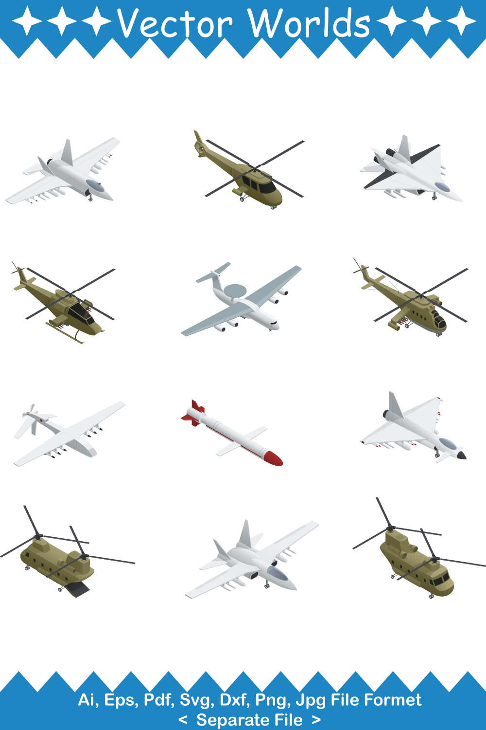 Military Air Force SVG Vector Design pinterest preview image.